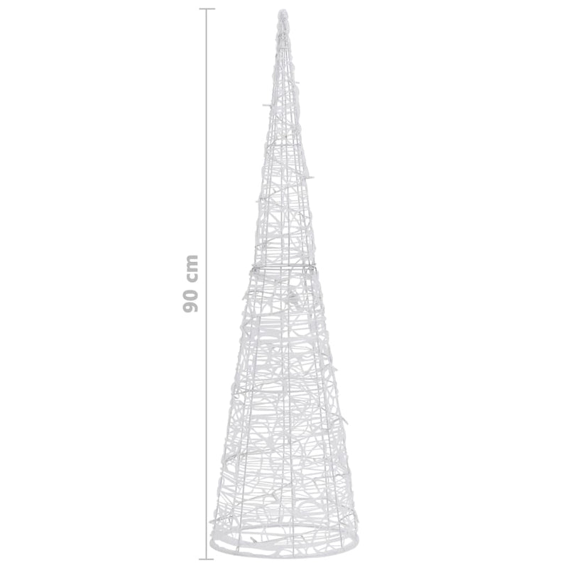 vidaXL dekoratív színes fényű LED-es akril fénykúp 90 cm