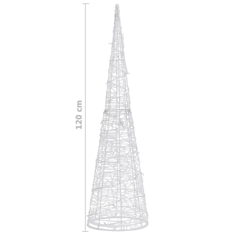 vidaXL dekoratív hideg fehér fényű LED-es akril fénykúp 120 cm