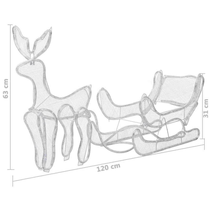 vidaXL karácsonyi rénszarvasos-szános hálós díszvilágítás 432 LED-del