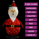 vidaXL dekoratív luxus szövet karácsonyi LED-es Mikulás figura 90 cm