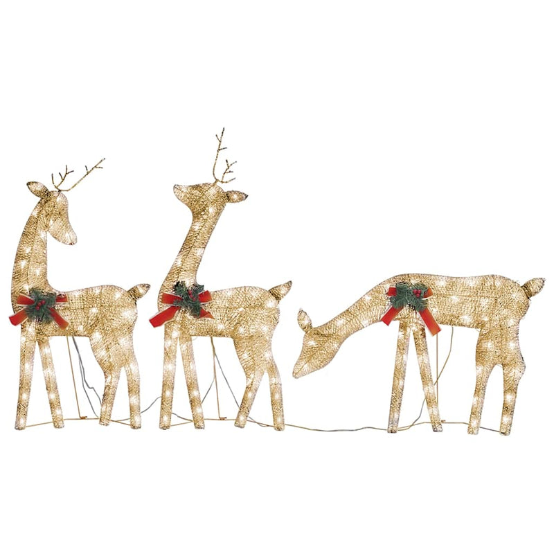 vidaXL meleg fehér/fehér hálós karácsonyi rénszarvas család 270x7x90cm