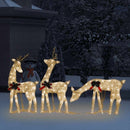 vidaXL meleg fehér/fehér hálós karácsonyi rénszarvas család 270x7x90cm