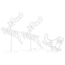 vidaXL fehér akril karácsonyi repülő rénszarvas és szán 260x21x87cm
