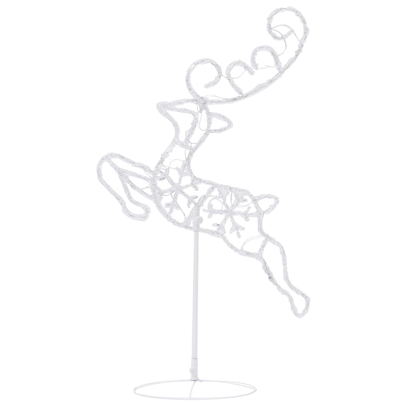 vidaXL fehér akril karácsonyi repülő rénszarvas és szán 260x21x87cm