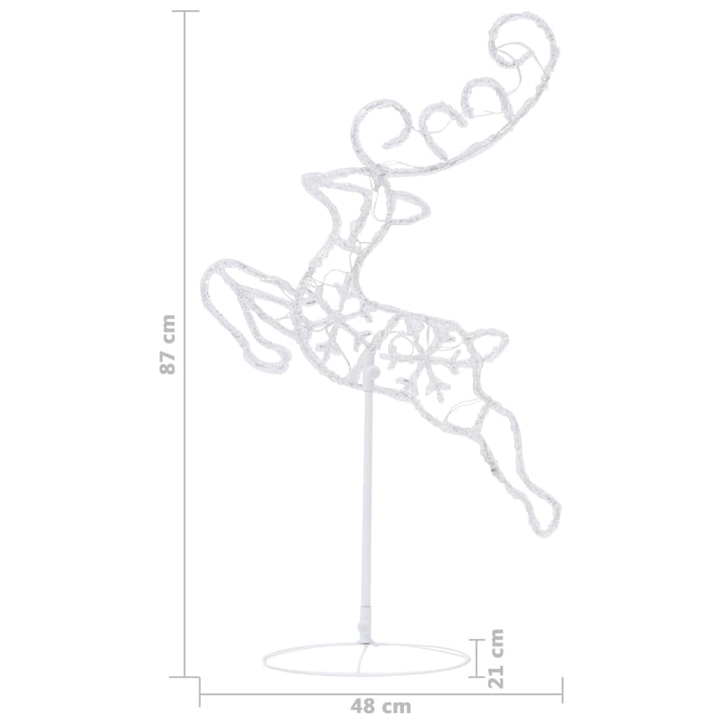 vidaXL színes akril karácsonyi repülő rénszarvas és szán 260x21x87cm