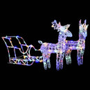 vidaXL akril rénszarvasos-szános karácsonyi dísz 160 LED-del 130 cm