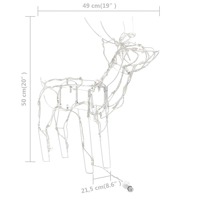 vidaXL 3 részes karácsonyi rénszarvas díszvilágítás 229 LED-del