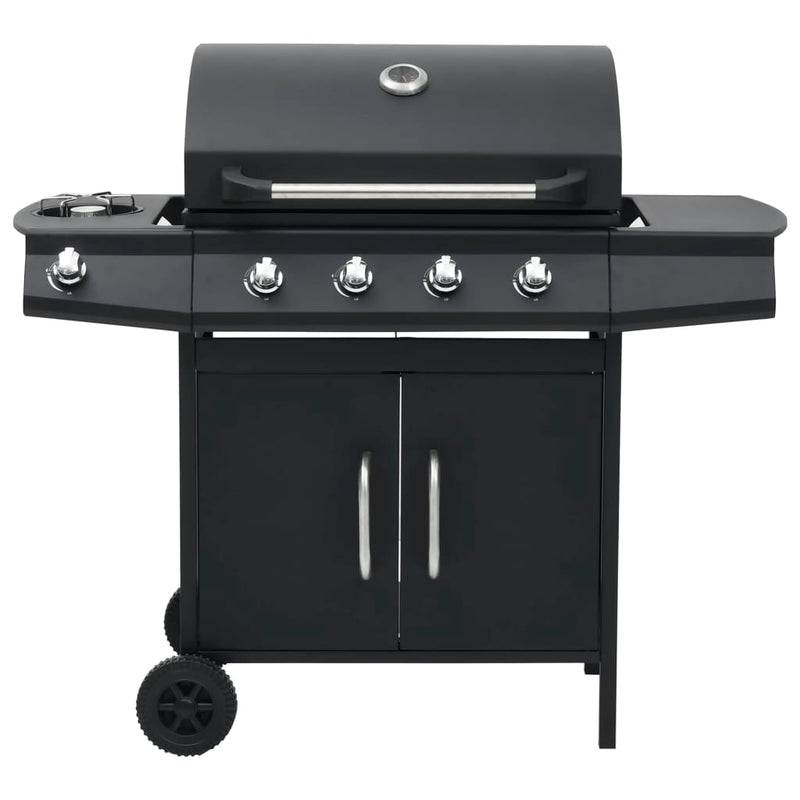 vidaXL fekete gázgrillsütő 4+1 főzőfelülettel