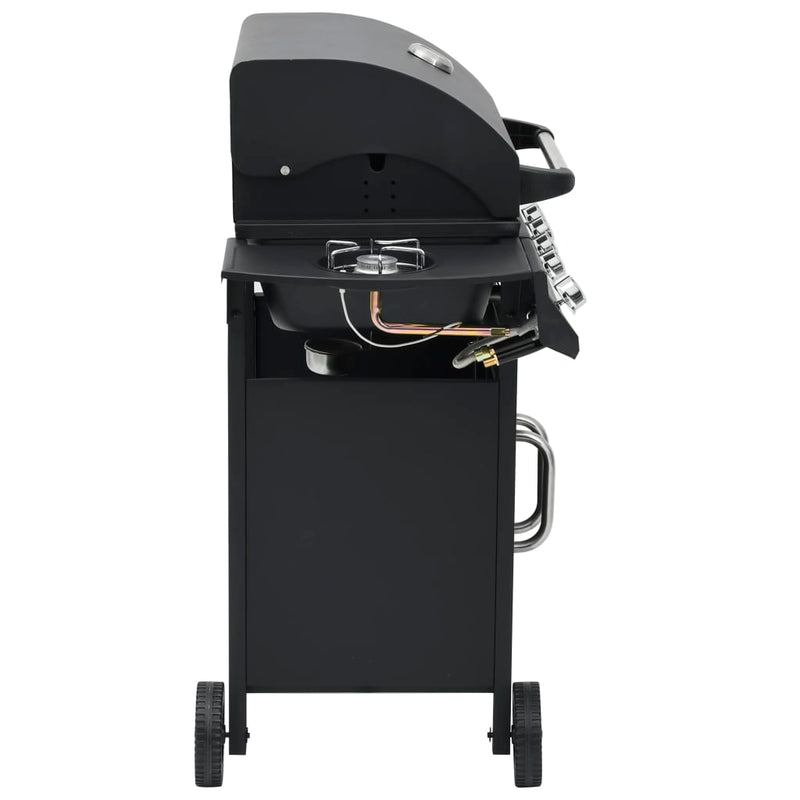 vidaXL fekete gázgrillsütő 4+1 főzőfelülettel