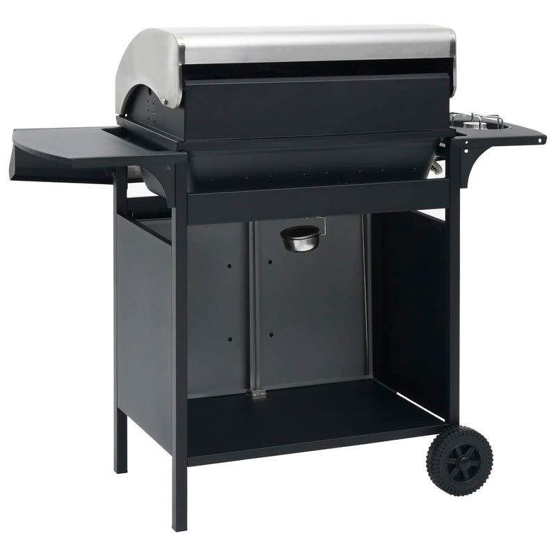vidaXL fekete és ezüst gázgrillsütő 4+1 főzőfelülettel