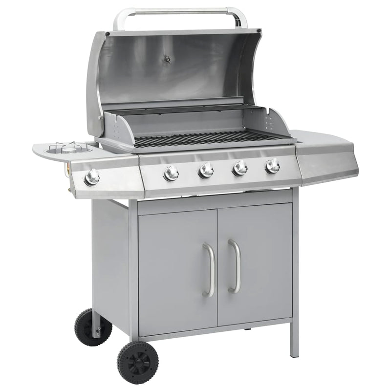 vidaXL ezüst gázgrillsütő 4+1 főzőfelülettel