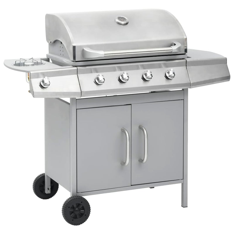 vidaXL ezüst gázgrillsütő 4+1 főzőfelülettel