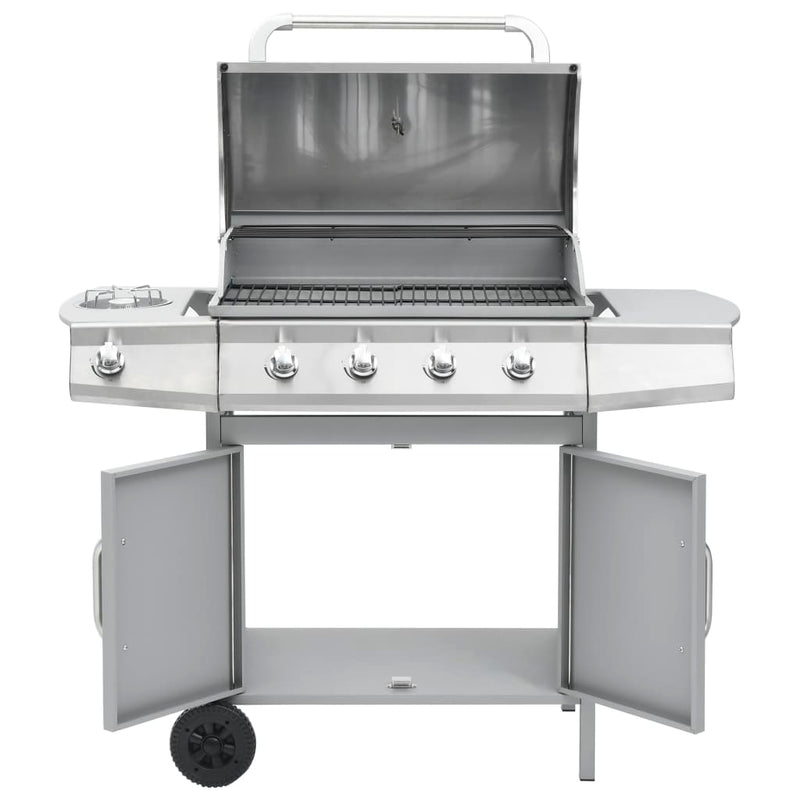 vidaXL ezüst gázgrillsütő 4+1 főzőfelülettel