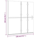 vidaXL fekete ESG zuhany-harmonikaajtó 120 x 140 cm