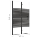 vidaXL fekete ESG zuhanykabin összecsukható ajtóval 80 x 140 cm