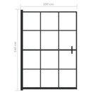 vidaXL fekete ESG zuhanykabin 100 x 140 cm
