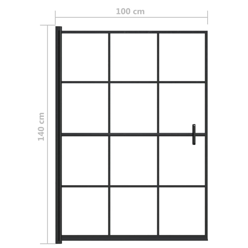 vidaXL fekete ESG zuhanykabin 100 x 140 cm