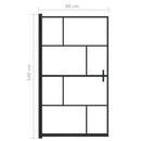 vidaXL fekete ESG zuhanykabin 80 x 140 cm