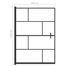 vidaXL fekete ESG zuhanykabin 100 x 140 cm