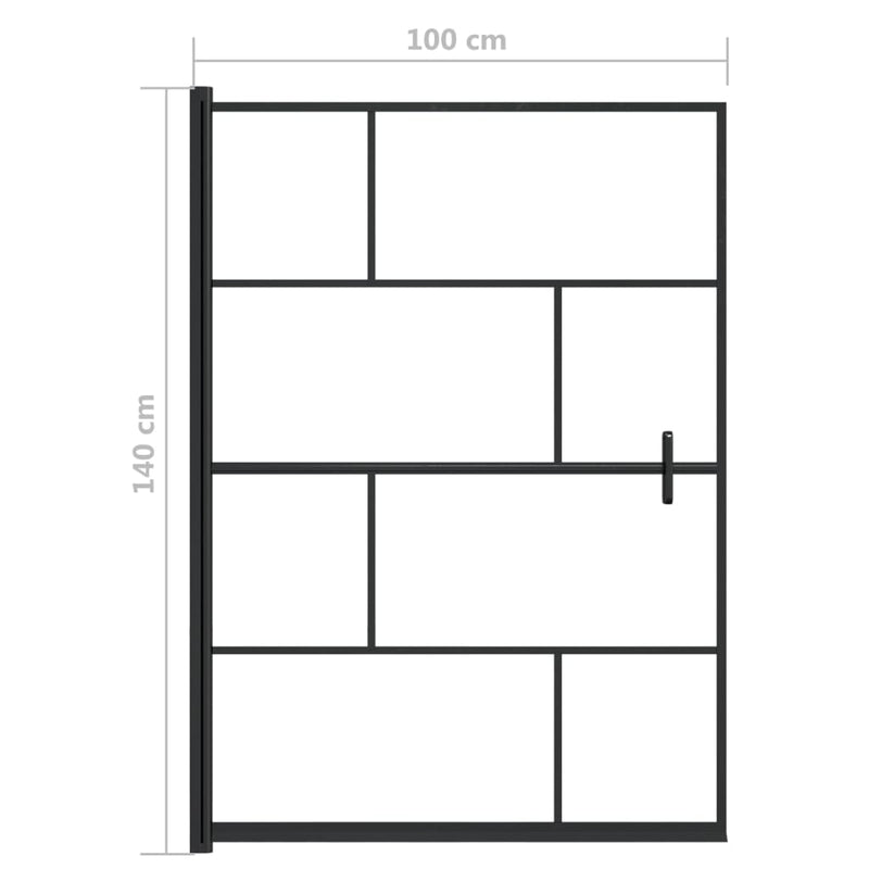 vidaXL fekete ESG zuhanykabin 100 x 140 cm