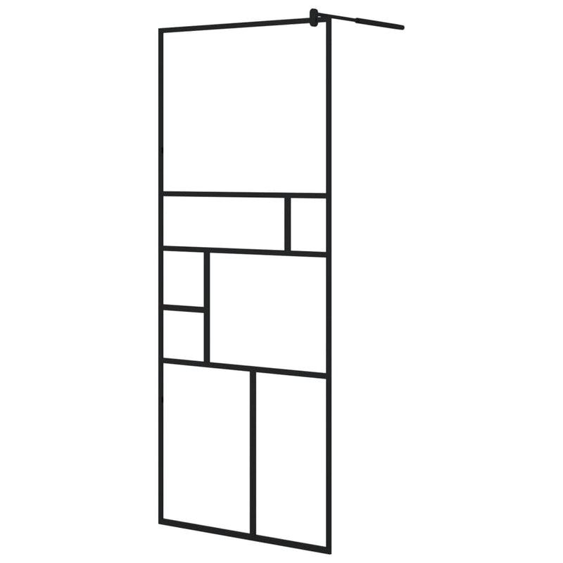vidaXL fekete zuhanyfal átlátszó ESG üveggel 80 x 195 cm