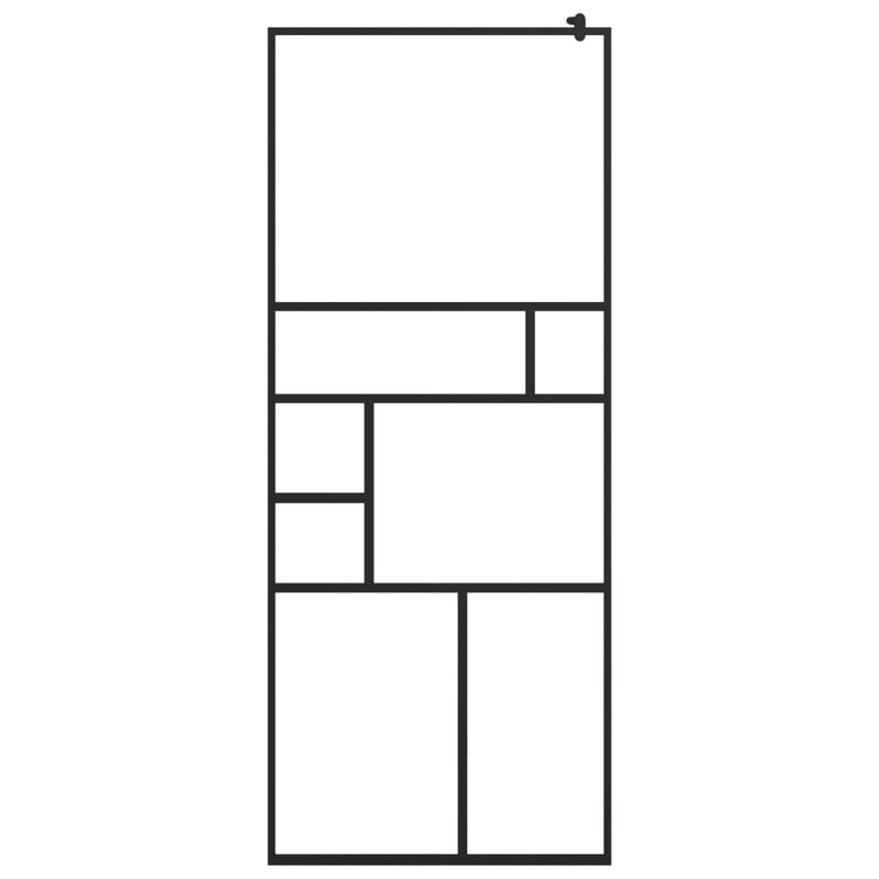 vidaXL fekete zuhanyfal átlátszó ESG üveggel 80 x 195 cm