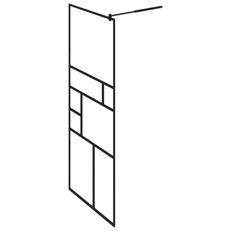 vidaXL fekete zuhanyfal átlátszó ESG üveggel 80 x 195 cm