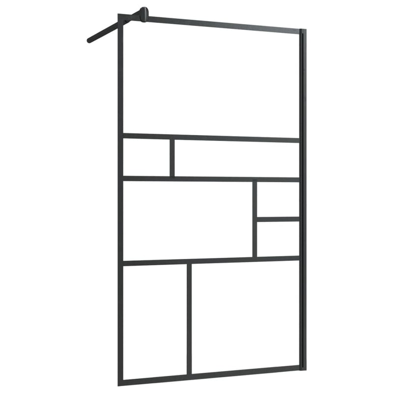 vidaXL fekete zuhanyfal átlátszó ESG üveggel 90 x 195 cm