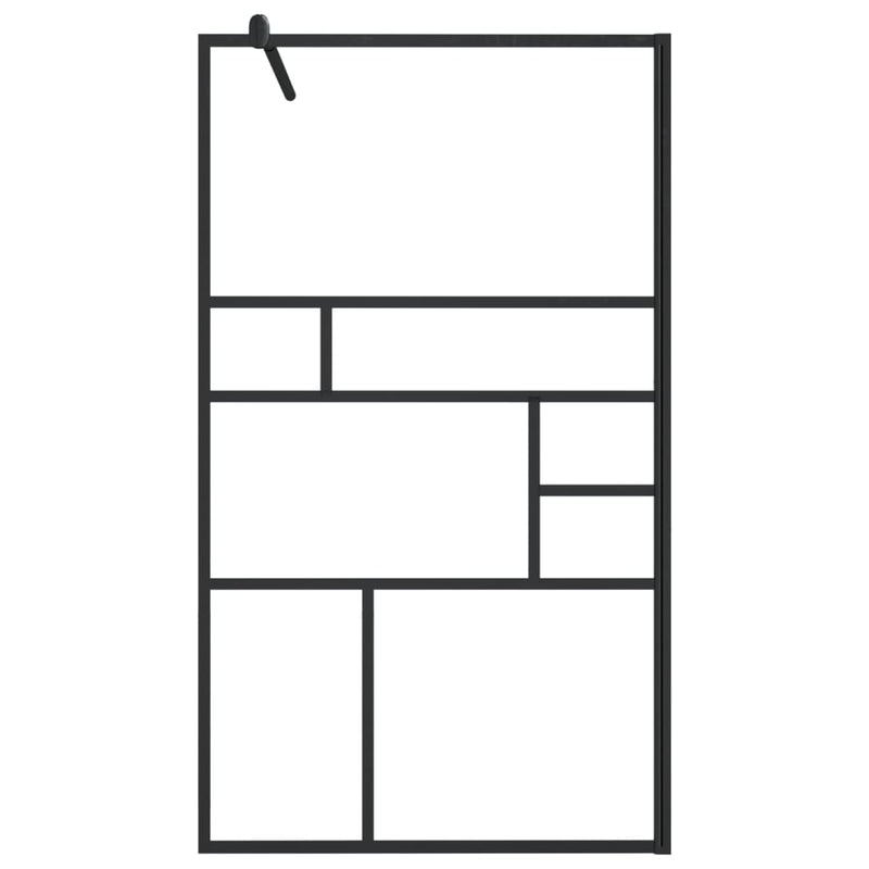 vidaXL fekete zuhanyfal átlátszó ESG üveggel 90 x 195 cm