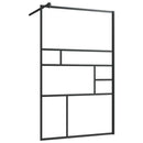 vidaXL fekete zuhanyfal átlátszó ESG üveggel 100 x 195 cm