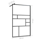 vidaXL fekete zuhanyfal átlátszó ESG üveggel 100 x 195 cm