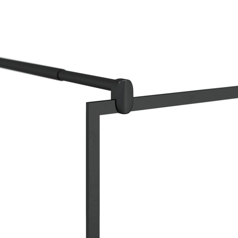 vidaXL fekete zuhanyfal átlátszó ESG üveggel 115 x 195 cm