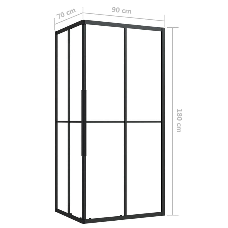 vidaXL ESG zuhanykabin 90 x 70 x 180 cm