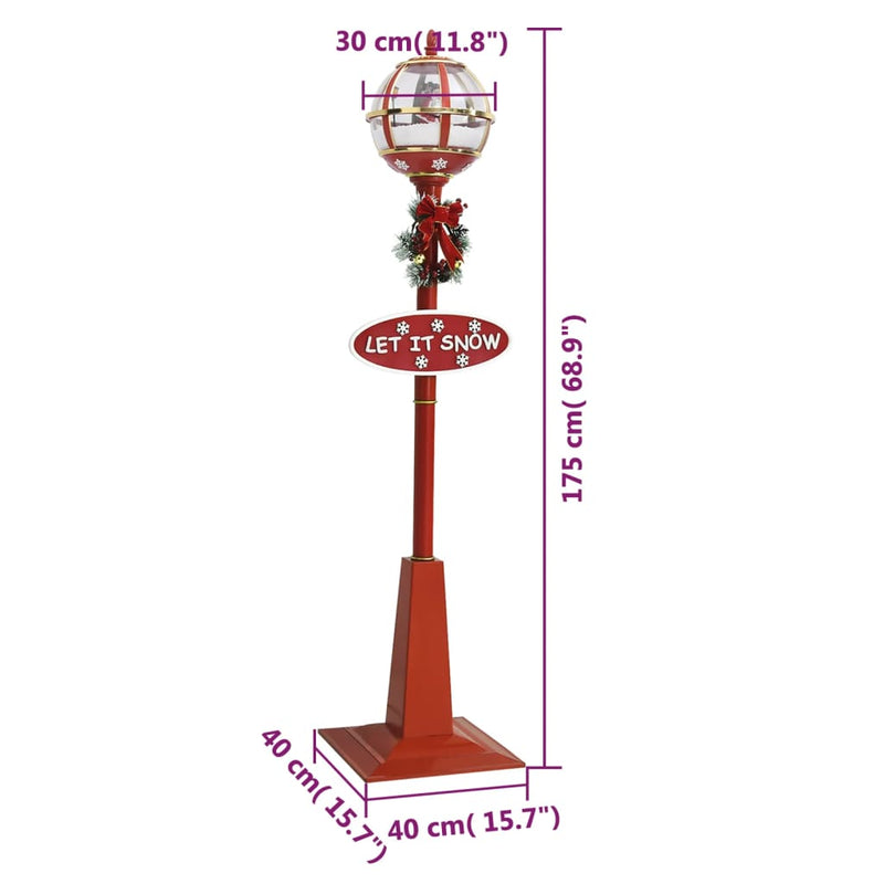 vidaXL karácsonyi LED-es utcai lámpa Mikulással 175 cm