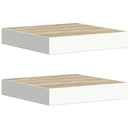 vidaXL 2 db tölgyszínű és fehér MDF lebegő fali polc 23x23,5x3,8 cm