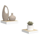 vidaXL 2 db tölgyszínű és fehér MDF lebegő fali polc 23x23,5x3,8 cm