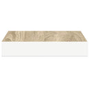vidaXL 2 db tölgyszínű és fehér MDF lebegő fali polc 23x23,5x3,8 cm