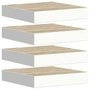 vidaXL 4 db tölgyszínű és fehér MDF lebegő fali polc 23x23,5x3,8 cm