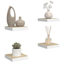 vidaXL 4 db tölgyszínű és fehér MDF lebegő fali polc 23x23,5x3,8 cm