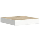 vidaXL 4 db tölgyszínű és fehér MDF lebegő fali polc 23x23,5x3,8 cm