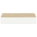 vidaXL 4 db tölgyszínű és fehér MDF lebegő fali polc 23x23,5x3,8 cm