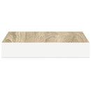 vidaXL 4 db tölgyszínű és fehér MDF lebegő fali polc 23x23,5x3,8 cm