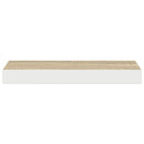 vidaXL tölgyszínű és fehér MDF lebegő fali polc 40 x 23,5 x 3,8 cm
