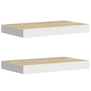 vidaXL 2 db tölgyszínű és fehér MDF lebegő fali polc 40 x 23,5 x 3,8 cm