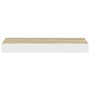 vidaXL 2 db tölgyszínű és fehér MDF lebegő fali polc 40 x 23,5 x 3,8 cm