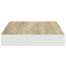 vidaXL 2 db tölgyszínű és fehér MDF lebegő fali polc 40 x 23,5 x 3,8 cm