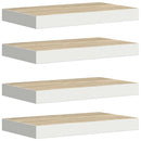 vidaXL 4 db tölgyszínű és fehér MDF lebegő fali polc 40 x 23,5 x 3,8 cm