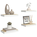 vidaXL 4 db tölgyszínű és fehér MDF lebegő fali polc 40 x 23,5 x 3,8 cm
