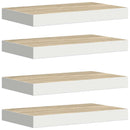 vidaXL 4 db tölgyszínű és fehér MDF lebegő fali polc 50 x 23,5 x 3,8 cm