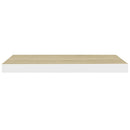 vidaXL tölgyszínű és fehér MDF lebegő fali polc 60 x 23,5 x 3,8 cm